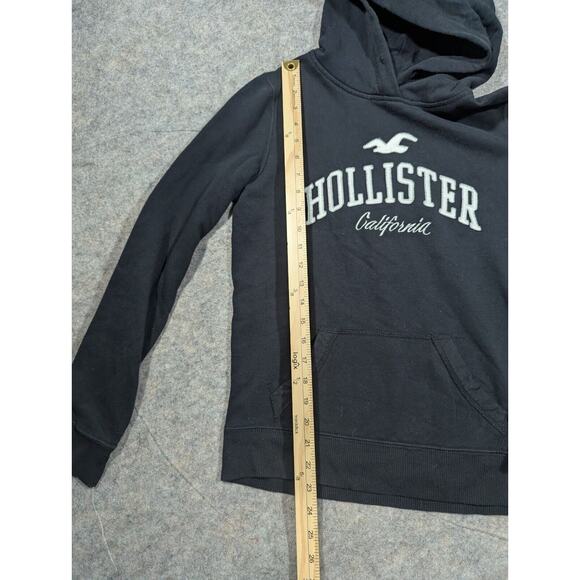 Hollister California Women's Hoodie Black Size XS Y2K 2000s Logo Fitted - Picture 5 of 7